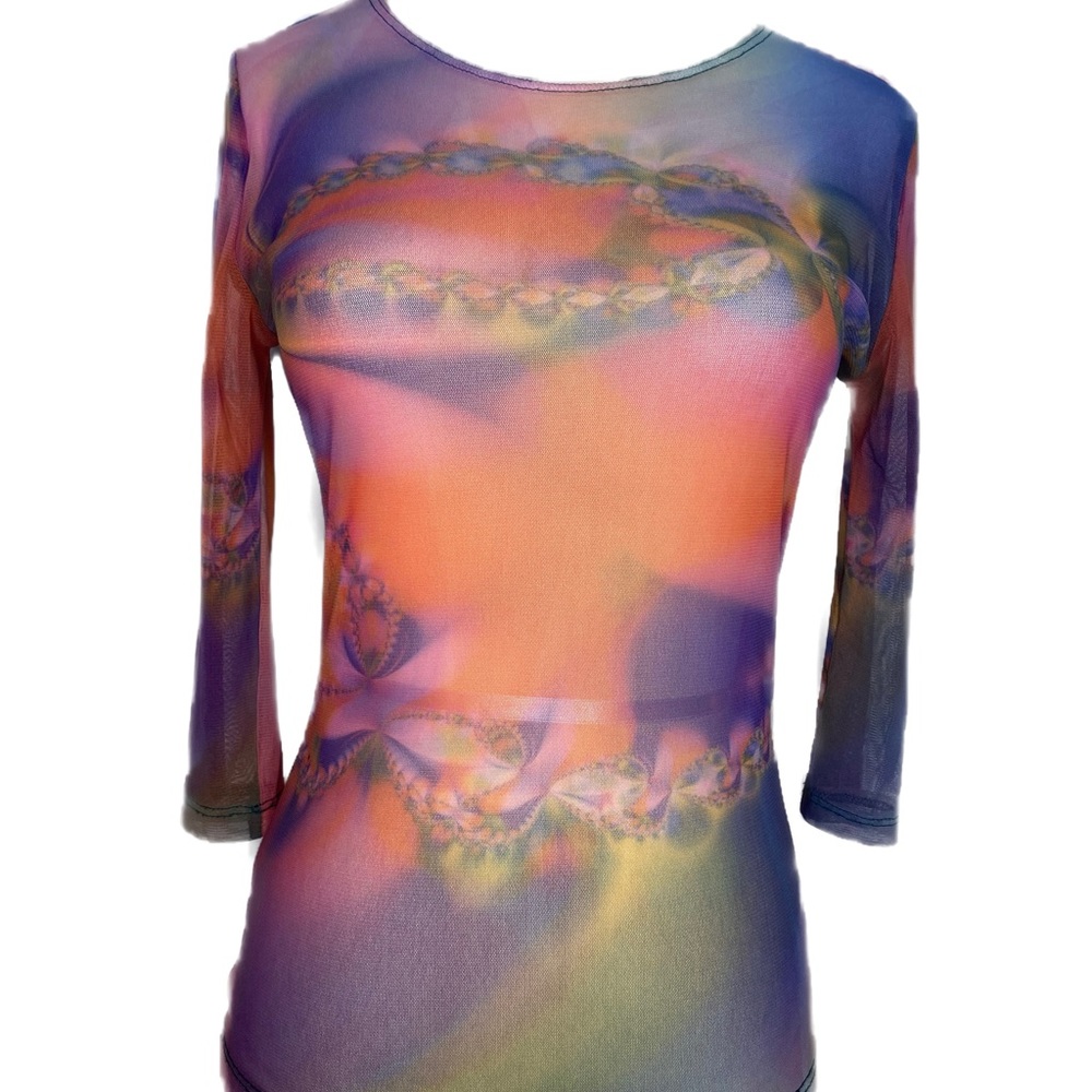 ❌SOLD 90’s Sheer Mesh Top - Picture 3 of 4